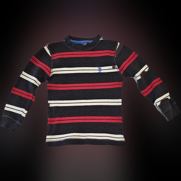 Polo Striped Sweater with Red and White Accents 4-5T - Picture 1 of 9